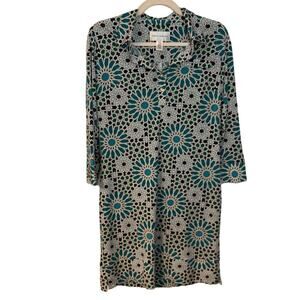 Donna Morgan Floral Printed Long Sleeves Shirt Dress Size 8